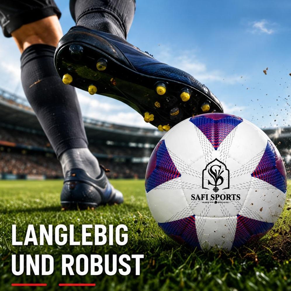 SAFI SPORTS Handgenähter Match Fußball Größe 5 – Profi-Spielball aus Premium PU für Training & Wettkampf – Bild 10