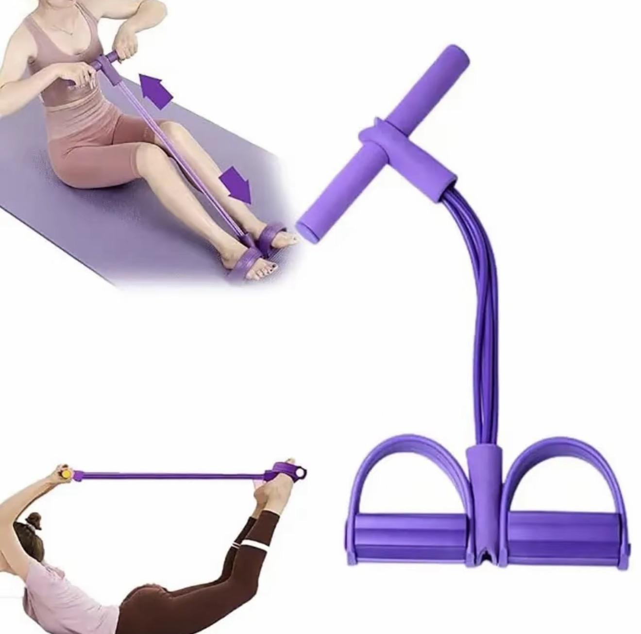 Portable Pilates Widerstandsschnur mit Fußpedalen – Pilates Trainingsgerät für Bauch, Beine & Ganzkörpertraining – Fitness Resistance Trainer – Bild 5