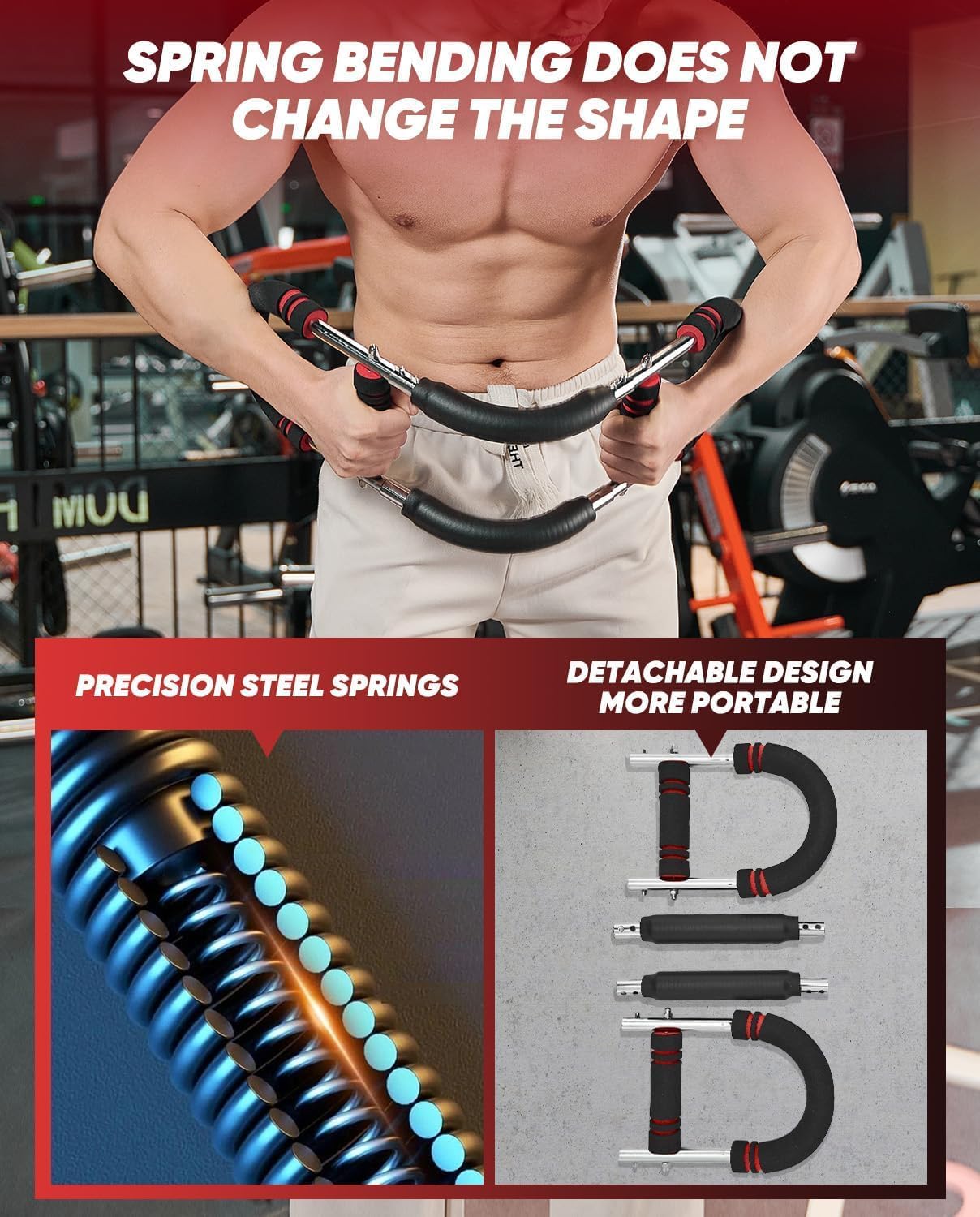 Twister Arm Trainer, verstellbares Brustmuskel-Trainingsgerät für Zuhause, Arm-Brust-Trainer mit Poster für Männer und Frauen – Bild 12