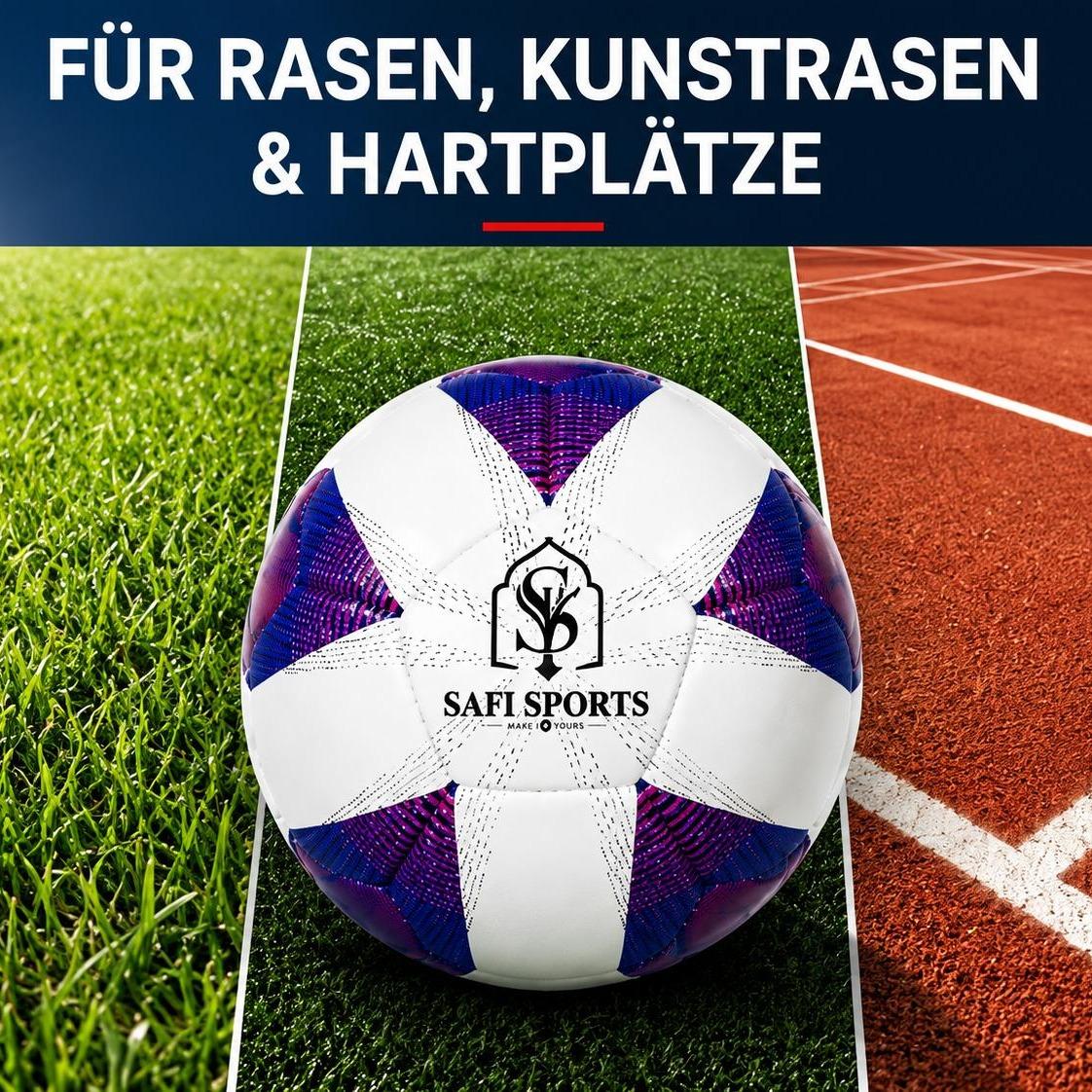 SAFI SPORTS Handgenähter Match Fußball Größe 5 – Profi-Spielball aus Premium PU für Training & Wettkampf – Bild 4